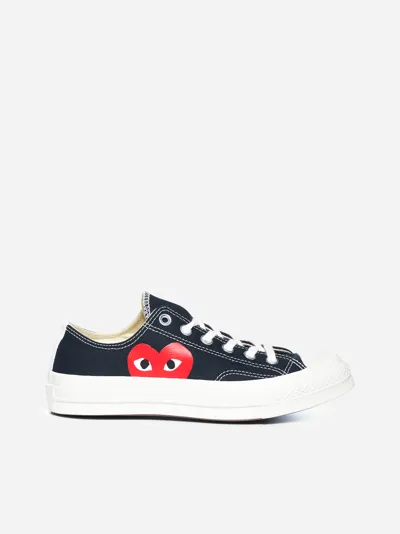 Comme Des Garçons Play Lace-up Sneakers In Black