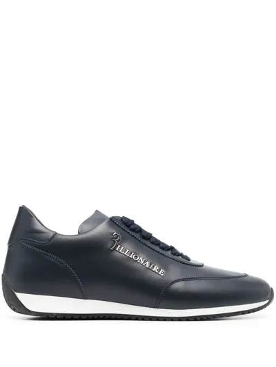 Billionaire Calf-leather Low-top Sneakers In Blau