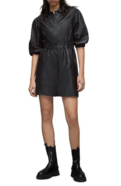 Allsaints Osa Shirtdress In Black