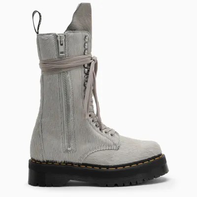 Dr. Martens X Rick Owens Dr. Martens Quad Sole Calf Length Boots In White