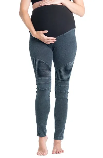 Preggo Leggings Moto Maternity Leggings In Billie Jean