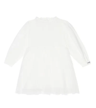 Donsje Kids' Janice Linen, Cotton And Silk Dress In Crispy White