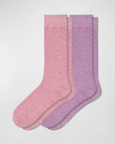 Stems Marbled Wool Socks 2-pack In Pink/lavender