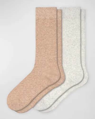 Stems Marbled Wool Socks 2-pack In Grey/beige