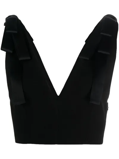 Monot V-neck Crop Top In Black