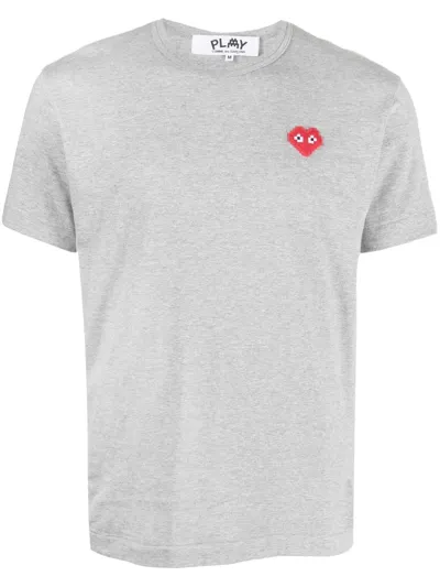 Comme Des Garçons Play Short-sleeve Cotton T-shirt In Grey