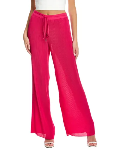 Halston Sophia Pleated Crepon Pant In Pink