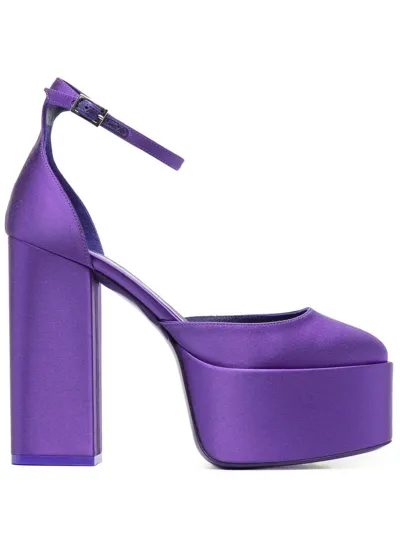 Paris Texas Dalilah Satin Platform Pumps In Purple