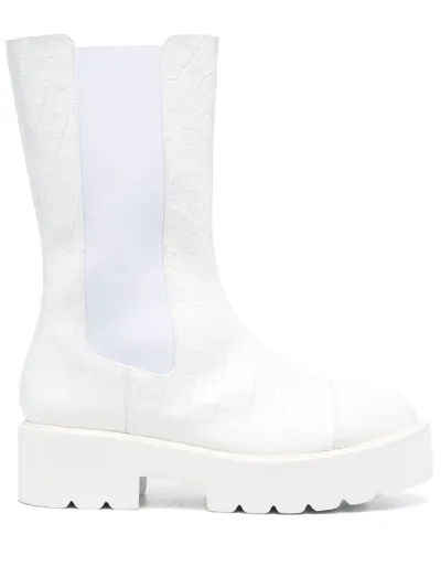 Stuart Weitzman 55mm Chunky Slip-on Boots In White