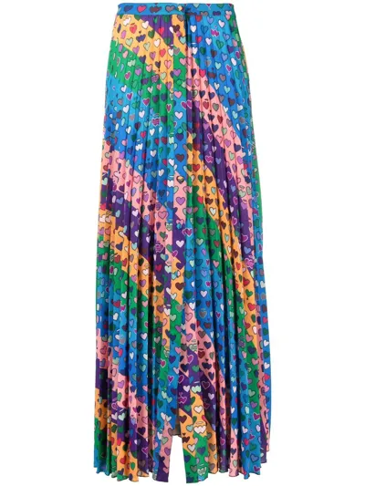 Alessandro Enriquez Pleated Mid-length Skirt In Blau