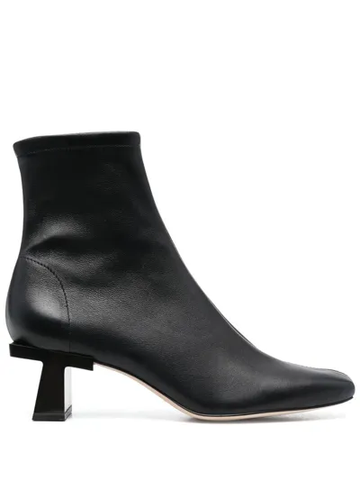 Tory Burch Block T Heel Ankle Boots In Perfect Black