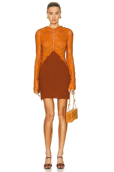 Marni Lace Tunic In Gold Brown