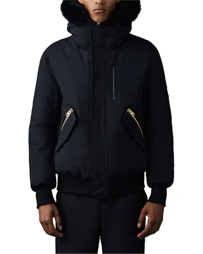 Mackage Dixon 2-in-1 Nordic Tech Down Bomber With Removable Shearling Collar In Black