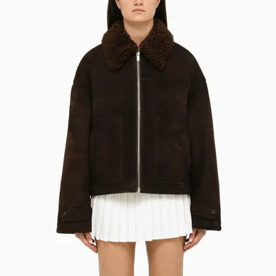 Miu Miu Short Brown Sheepskin Jacket