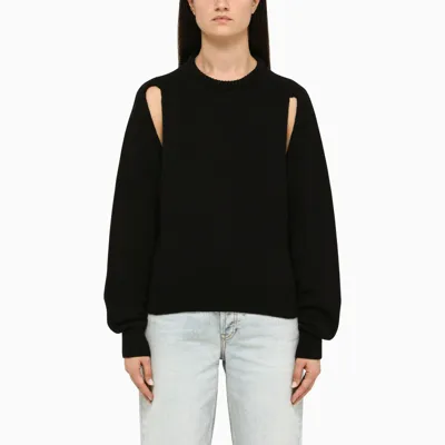 Ramael Black Cashmere Crew-neck Sweater