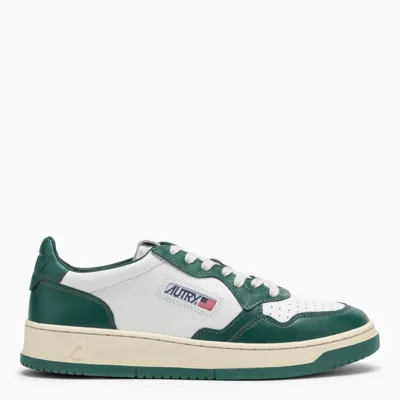 Autry Medalist Sneakers In Green/white Leather