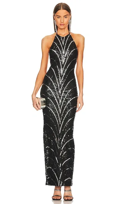 Michael Costello X Revolve Coreen Gown In Black & Silver