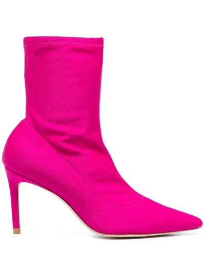 Stuart Weitzman 90mm Sock-style Boots In Magenta