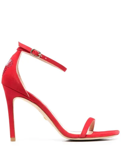 Stuart Weitzman Nudist Curve 100mm High-heel Sandals In Red