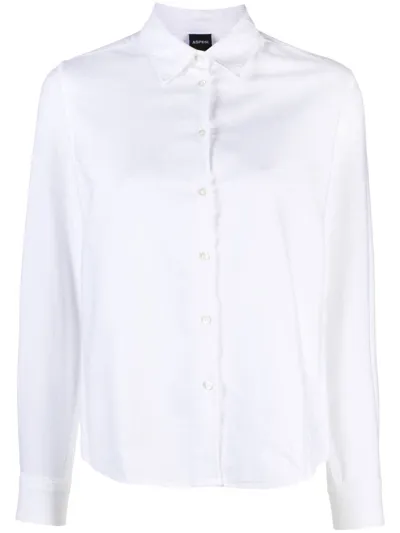 Aspesi Long-sleeved Cotton Shirt In White