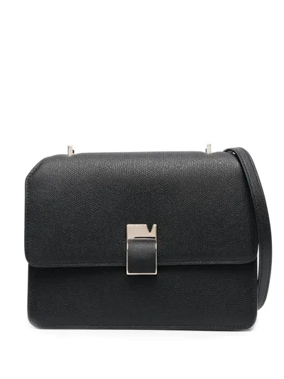 Valextra Pebble-texture Leather Shoulder Bag In Black