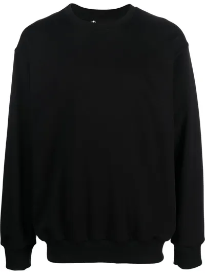 Styland Organic Cotton Crew-neck Sweatshirt In Black