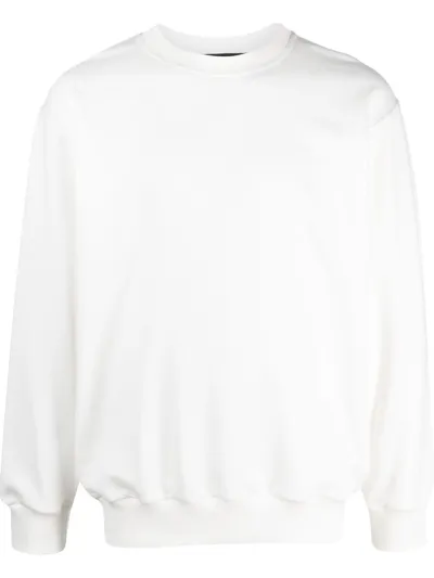 Styland Organic Cotton Crew-neck Sweatshirt In White