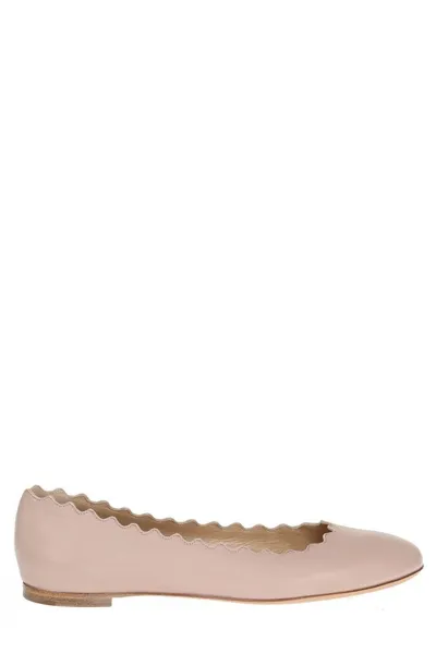 Chloé Ballet Flats In Leather In Beige