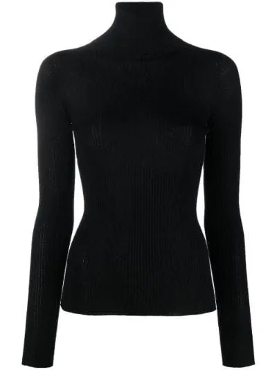 Sportmax Mock Polo Neck Jumper In Black