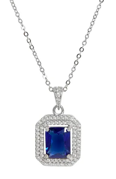 Savvy Cie Jewels Lab Created Gemstone Pendant Necklace In Blue