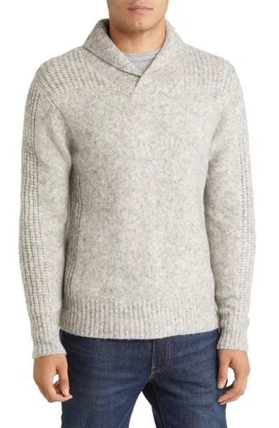 Schott Midweight Shawl Collar Sweater In Cloud Grey