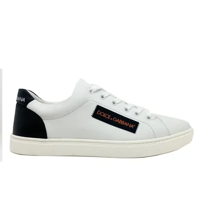 Dolce & Gabbana Logo Leather Sneakers In White