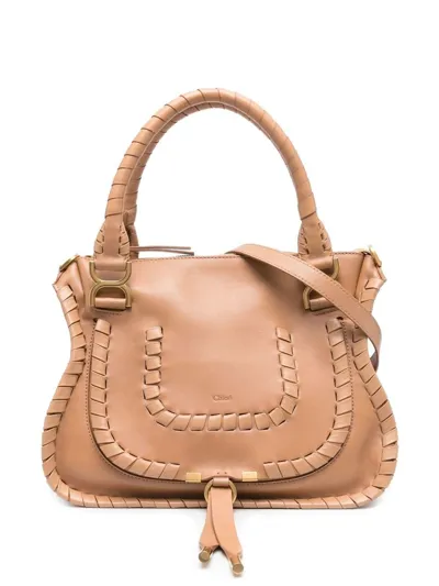 Chloé Marcie Midi Bag In Neutro