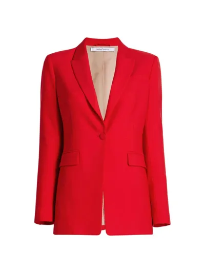 Another Tomorrow Core Single-breasted Merino Wool Jacket In Red