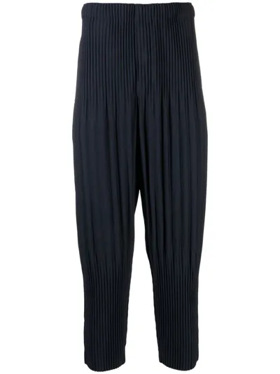 Issey Miyake Mc October Pleated Trousers In Blue