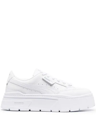 Puma Women's Mayze Classic Platform Low Top Sneakers In White