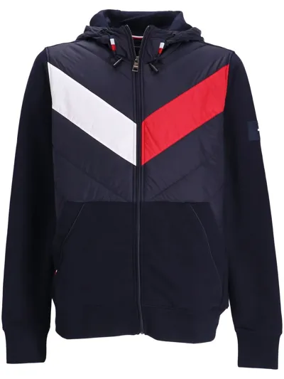 Tommy Hilfiger Chevron-print Zip-up Hoodie In Blue