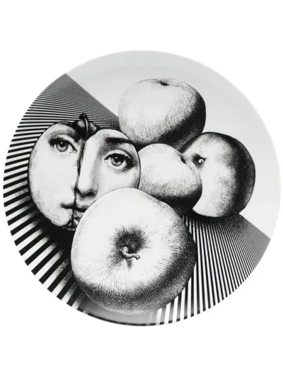 Fornasetti Wall Plate Tema E Variazioni N.390 In White