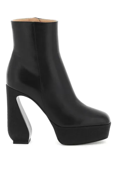 Si Rossi 125mm Platform Ankle Boots In Black