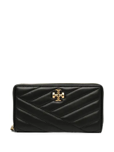 Tory Burch Kira Leather Continental Wallet In 黑色