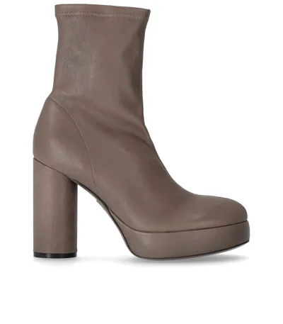 Vic Matie Pulp Mud Sock Heeled Ankle Boot In Brown