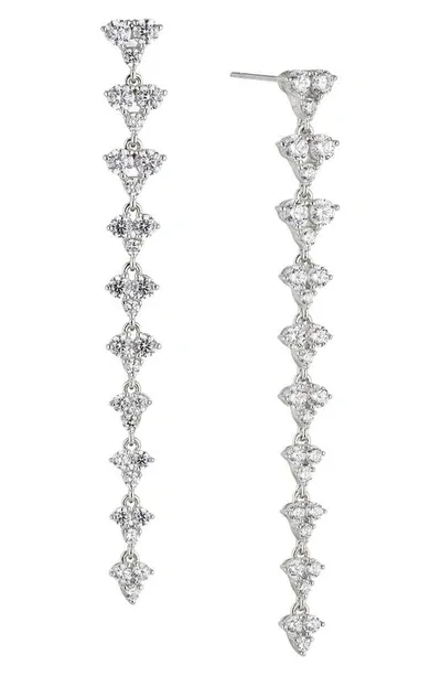 Nadri Pavé The Way Cubic Zirconia Linear Drop Earrings In Silver