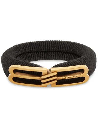 Balenciaga Logo-buckle Hair Tie In Black