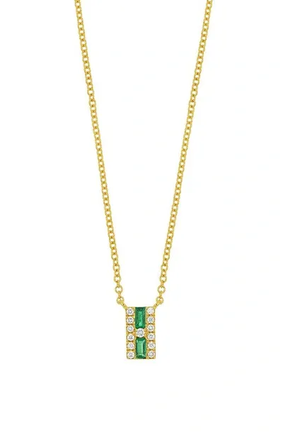 Bony Levy El Mar Emerald & Diamond Pendant Necklace In 18k Yellow Gold