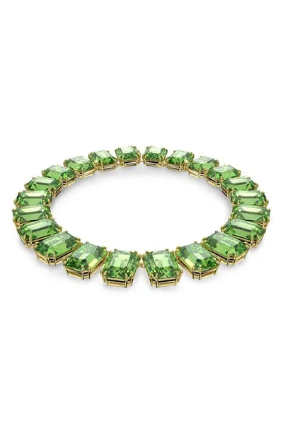 Swarovski Millenia Octagon Cut Crystals Necklace In Green