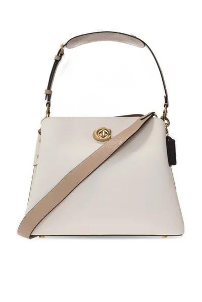 Coach Willow Leather Shoulder Bag In White