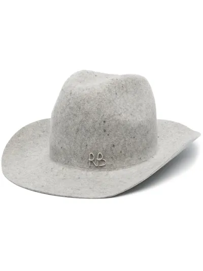 Ruslan Baginskiy Embroidered-logo Fedora Hat In Grey