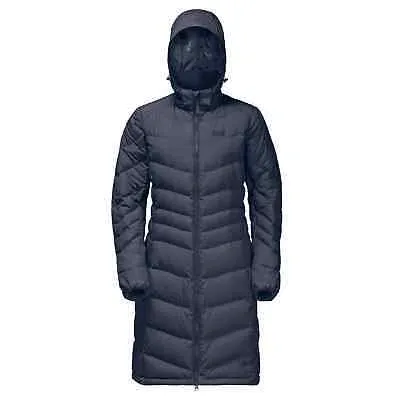 Pre-owned Jack Wolfskin Jack Wolfsk Selenium Coat Damen Marineblau Mantel Daunenmantel 1202081_1010