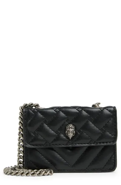 Kurt Geiger Micro Kensington Faux Leather Crossbody Bag In Black