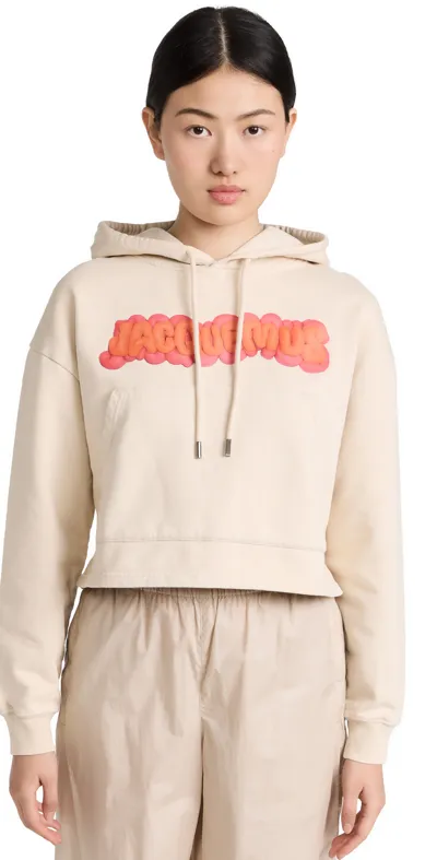 Jacquemus Le Sweatshirt Pate A Mode Sweatshirt Print Logo Paste Beige Xxs In Cream